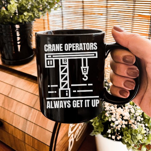 Grappige kraanmachinist | Humor bouwplaats Koffiemok