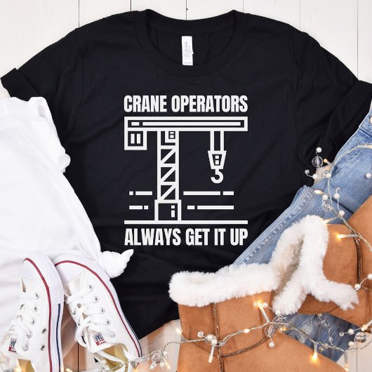Grappige kraanmachinist, Humor van de bouwbaanplaa T-shirt