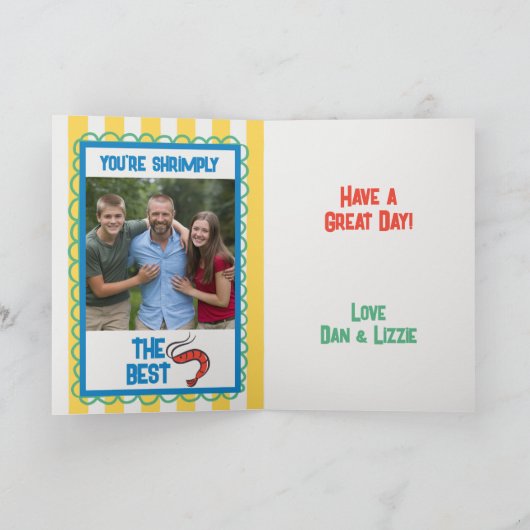 Grappige krab Amalfi gele streep foto verjaardag Kaart (Binnen)