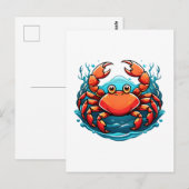 grappige-krab briefkaart (Voorkant / Achterkant)