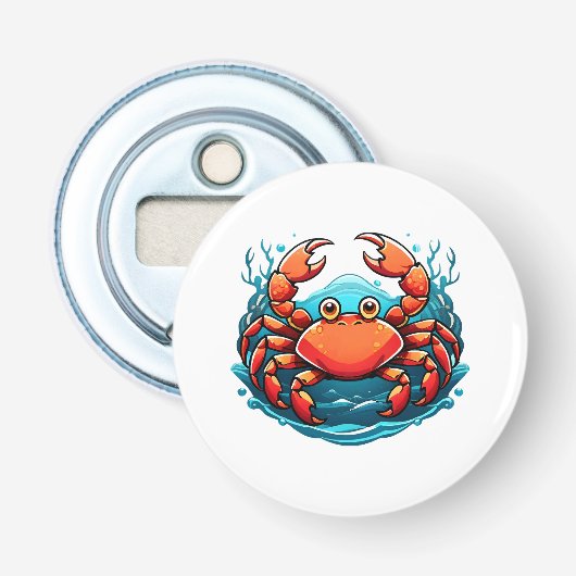 grappige-krab button flesopener (Voorkant)