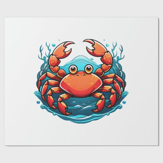grappige-krab cadeaupapier (Vlak)