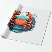 grappige-krab cadeaupapier (Uitgerold)