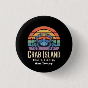 Grappige krab Funny Island Destin FL Cool Ronde Button 3,2 Cm