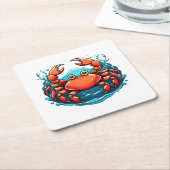 grappige-krab kartonnen onderzetters (Schuin)
