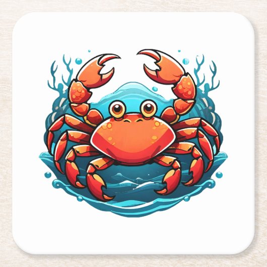 grappige-krab kartonnen onderzetters (Voorkant)