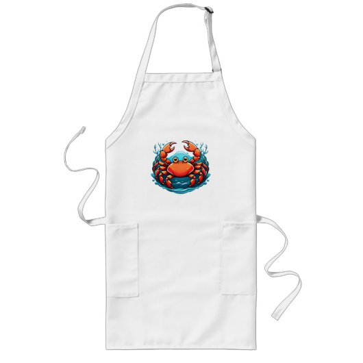 grappige-krab lang schort (Voorkant)