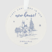 Grappige krabbel 1e kerst in ons nieuwe huis ornament (voorkant)