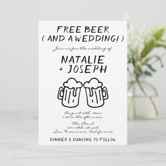 Grappige krabbel hand getekend geschreven bier bru kaart (Staand voorkant)