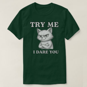Grappige Krachtige Kattenattitude Grafisch Ontwerp T-shirt