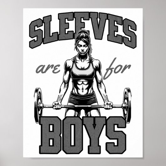 Grappige krachttraining Bodybuilding Vrouw Mouw Jo Poster (Voorkant)