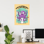 Grappige Kraken Badposter Poster (Thuiskantoor)