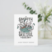 Grappige Kraken Zeiler Zeeman Marine Octopus Monst Briefkaart (Staand voorkant)