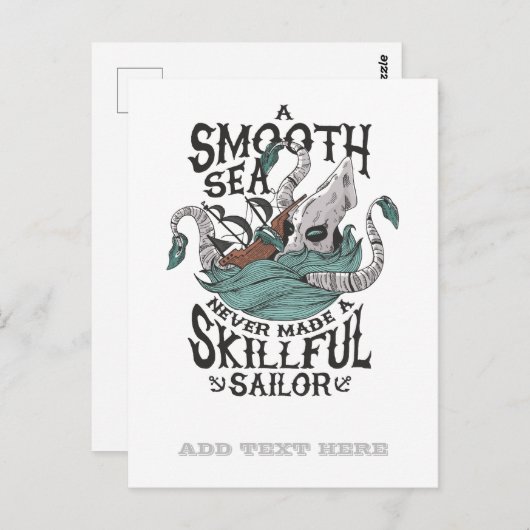 Grappige Kraken Zeiler Zeeman Marine Octopus Monst Briefkaart (Voorkant / Achterkant)