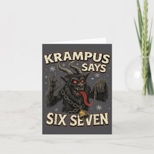 Grappige Krampus Zegt Zes Zeven 6 7 Meme Kerstmis  Kaart