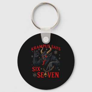 Grappige Krampus Zegt Zes Zeven 6 7 Meme Kerstmis Sleutelhanger