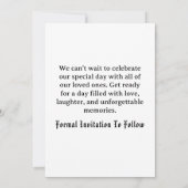 Grappige krant Bewaar de datums uitnodiging (Achterkant)