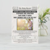 Grappige  krant Foto 2e Baby Sprinkle Kaart (Staand voorkant)