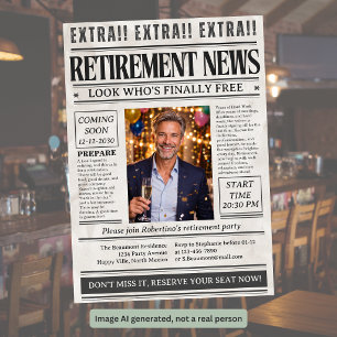 Grappige krant foto pensioneringsfeest voor mannen kaart