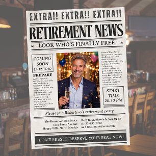 Grappige krant foto pensioneringsfeest voor mannen kaart
