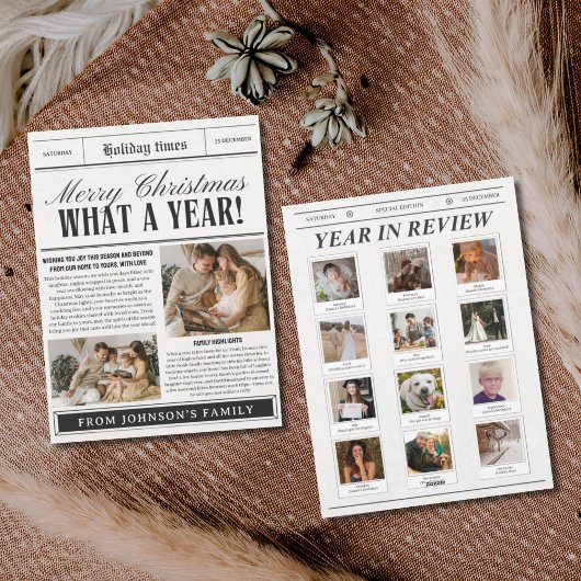 Grappige krant kerstkaart wat een jaar