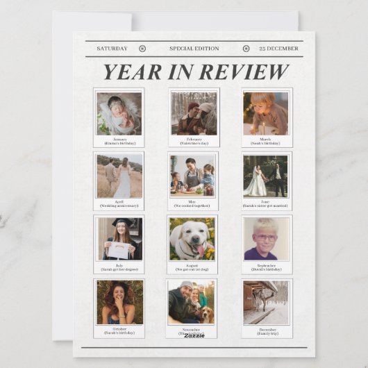 Grappige krant kerstkaart wat een jaar (Achterkant)