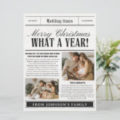 Grappige krant kerstkaart wat een jaar (Staand voorkant)