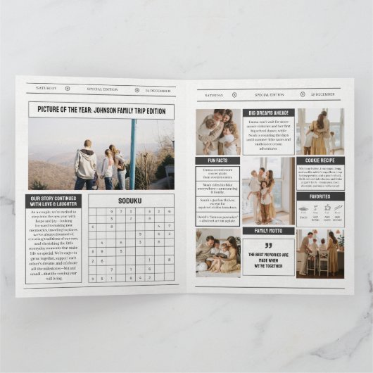 Grappige krant kerstkaart wat een jaar kaart (Binnen)