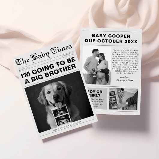 Grappige krant Pet Zwangerschap Aankondiging