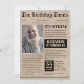 Grappige krantenkopfoto voor 60e verjaardag kaart (Voorkant)