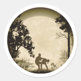 Grappige Krav Maga Groin Kick Volle Maan Sticker B