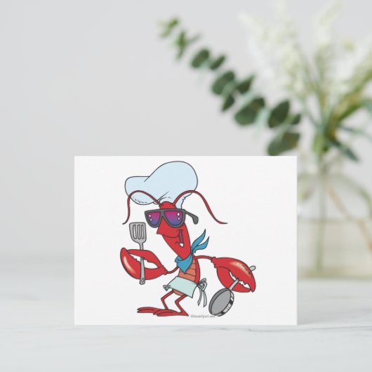 grappige kreeft koken kok briefkaart (Staand voorkant)