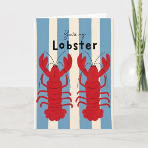 Grappige Kreeft Liefde Schattige Kust Romantiek Ze Kaart