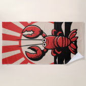 Grappige Kreeft – Retro Strand Design Strandlaken (Voorkant)