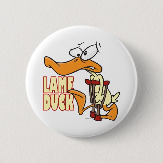 grappige kreupele eend cartoon ronde button 5,7 cm (Voorkant)