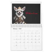 Grappige krijgerhondenliefhebbers 2026 muurkalende kalender (Feb 2027)
