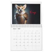 Grappige krijgerhondenliefhebbers 2026 muurkalende kalender (Mar 2027)