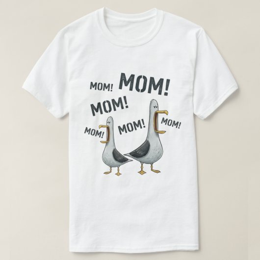 Grappige krijsende meeuwenmoeder humor t-shirt (Design voorkant)
