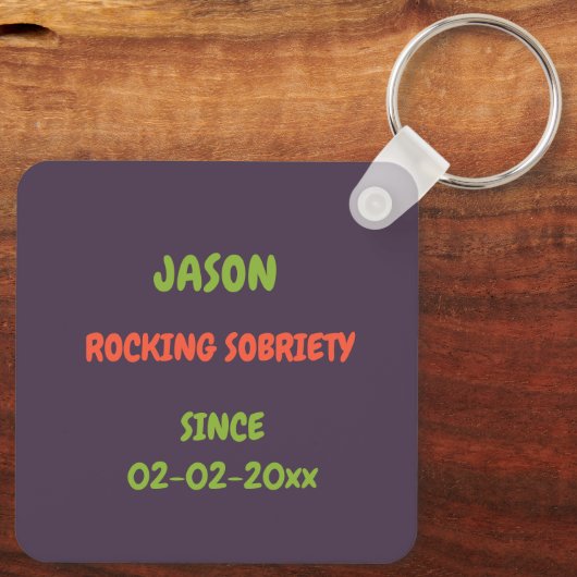 Grappige Krokodil Cartoon Sobriety Rocks Custom Sleutelhanger (Achterkant)