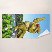 Grappige Krokodil Champagnetuinfeest Kunst Badhanddoek (Badhanddoek)