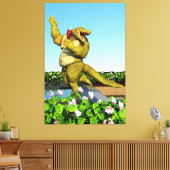 Grappige Krokodil Champagnetuinfeest Kunst Canvas Afdruk (Insitu (Woonkamer))