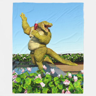 Grappige Krokodil Champagnetuinfeest Kunst Fleece Deken