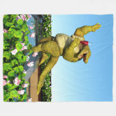 Grappige Krokodil Champagnetuinfeest Kunst Fleece Deken (Voorkant (Horizontaal))