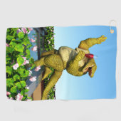 Grappige Krokodil Champagnetuinfeest Kunst Golfhanddoek (Horizontaal)