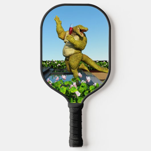 Grappige Krokodil Champagnetuinfeest Kunst Pickleball Paddle (Voorkant)