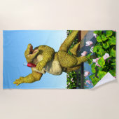 Grappige Krokodil Champagnetuinfeest Kunst Strandlaken (Voorkant)