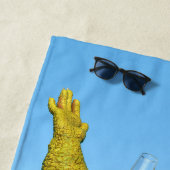 Grappige Krokodil Champagnetuinfeest Kunst Strandlaken (In situ)