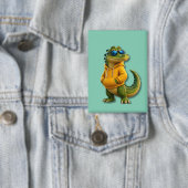 Grappige Krokodil Karakter Mintgroene Knoopspeld Button (Insitu)