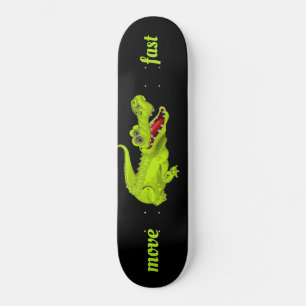 Grappige krokodil op zwarte skateboard