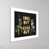 Grappige Krokodil Pun Rock Out Met Uw Croc Out Folie Afdrukken (Laagn)